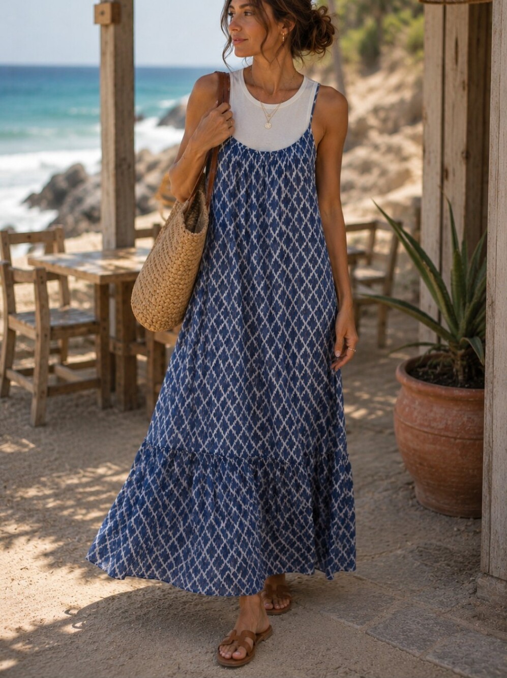 NWT Anthropologie Maeve Twofer Printed Tank Dress